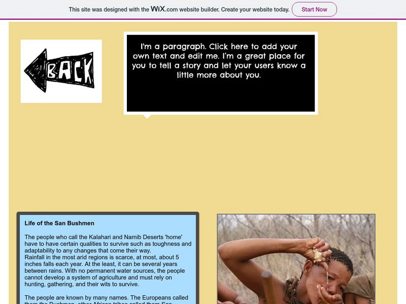 The History Cat: Geography: People: San Bushmen of the Kalahari Handout