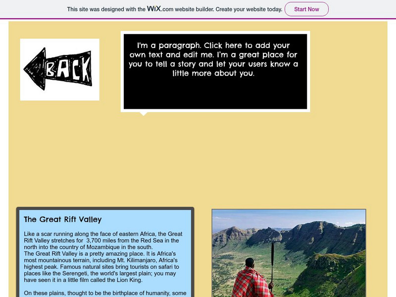The History Cat: Geography: Places: Africa's Great Rift Valley Handout