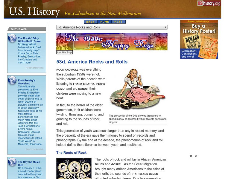 U.s. History: America Rocks and Rolls Website U.s. History: America Rocks and Rolls Website