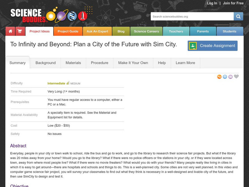 Science Buddies: Project Ideas: Plan a City of the Future With Sim City Activity Science Buddies: Project Ideas: Plan a City of the Future With Sim City Activity