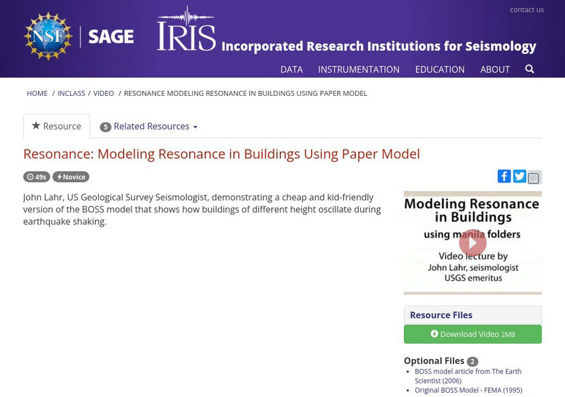 Iris: Resonance: Modeling Resonance in Buildings Using Paper Model Instructional Video