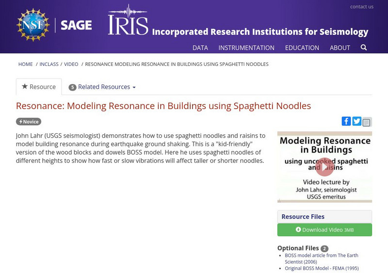 Iris: Resonance: Modeling Resonance in Buildings Using Spaghetti Noodles Instructional Video
