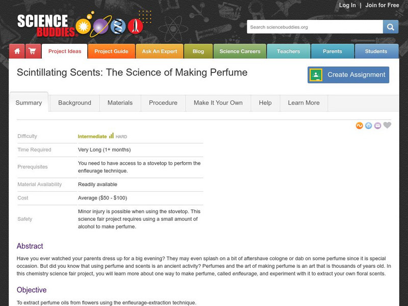 Science Buddies: Project Ideas: Scintillating Scents: Science of Making Perfume Activity Science Buddies: Project Ideas: Scintillating Scents: Science of Making Perfume Activity