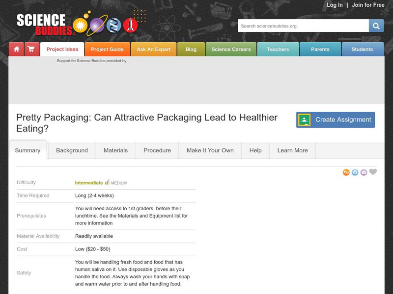 Science Buddies: Project Ideas: Pretty Packaging: Lead to Healthier Eating? Activity Science Buddies: Project Ideas: Pretty Packaging: Lead to Healthier Eating? Activity
