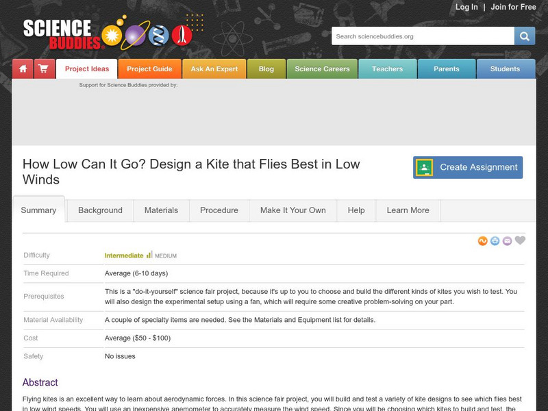 Science Buddies: Project Ideas: Design a Kite That Flies Best in Low Winds Activity Science Buddies: Project Ideas: Design a Kite That Flies Best in Low Winds Activity