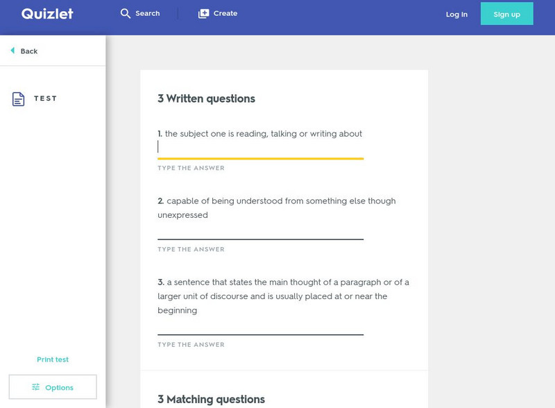Quizlet: 2nd Grade: Unit 2 Reading: Main Idea: Test Unknown Type Quizlet: 2nd Grade: Unit 2 Reading: Main Idea: Test Unknown Type