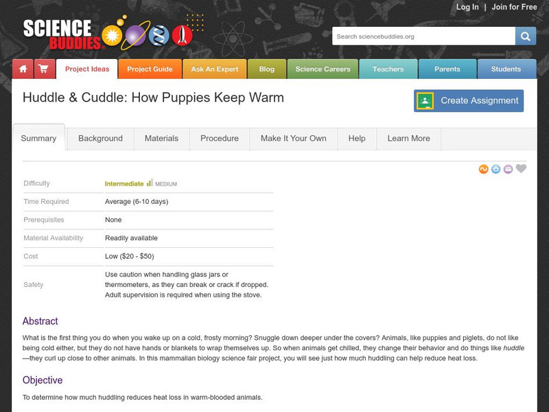 Science Buddies: Project Ideas: Huddle and Cuddle: How Puppies Keep Warm Activity Science Buddies: Project Ideas: Huddle and Cuddle: How Puppies Keep Warm Activity