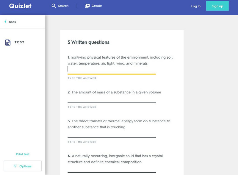 Quizlet: 6th Grade: Earth Science Vocabulary: Test Unknown Type Quizlet: 6th Grade: Earth Science Vocabulary: Test Unknown Type