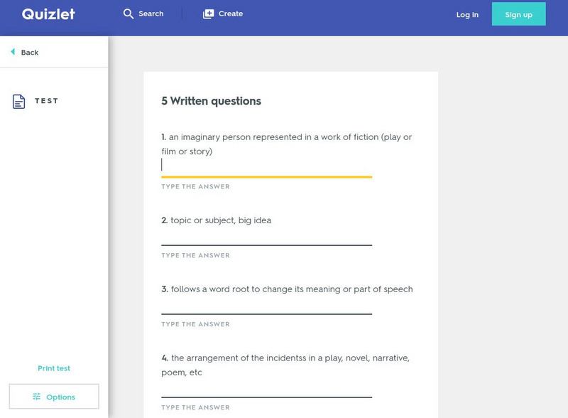 Quizlet: 5th Grade: Reading Terms: Test Unknown Type Quizlet: 5th Grade: Reading Terms: Test Unknown Type