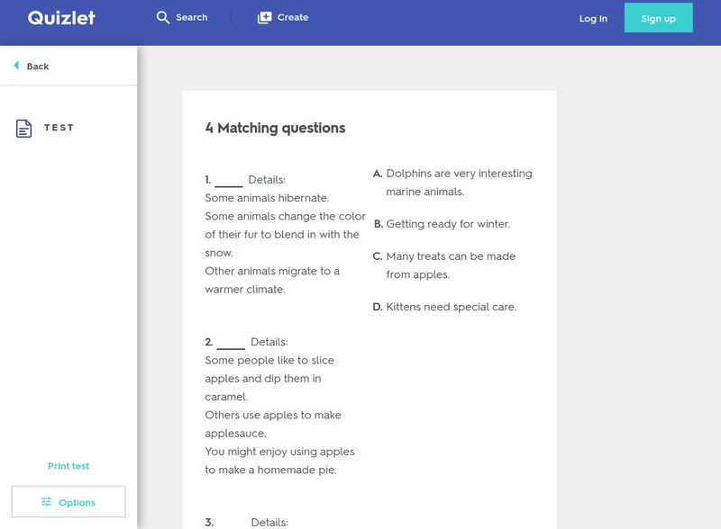 Quizlet: Main Idea and Details 2nd Grade Flashcards Activity Quizlet: Main Idea and Details 2nd Grade Flashcards Activity