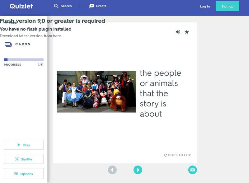 Quizlet: Story Elements (1St Grade): Flashcards Activity Quizlet: Story Elements (1St Grade): Flashcards Activity