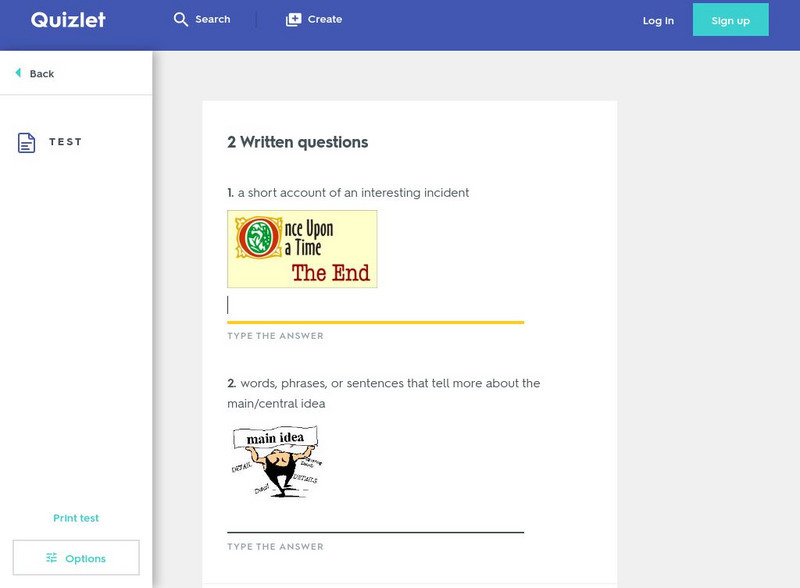 Quizlet: Types of Details: Test Unknown Type Quizlet: Types of Details: Test Unknown Type