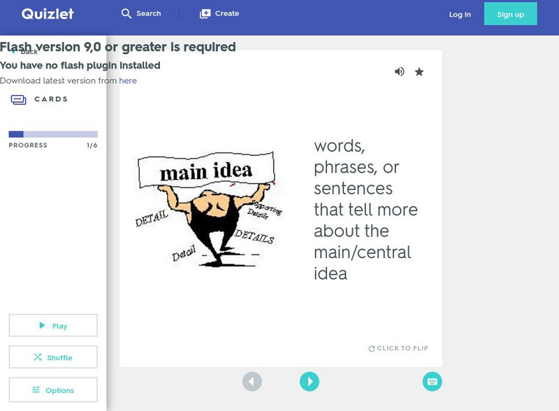 Quizlet: Types of Details: Flashcards Activity Quizlet: Types of Details: Flashcards Activity