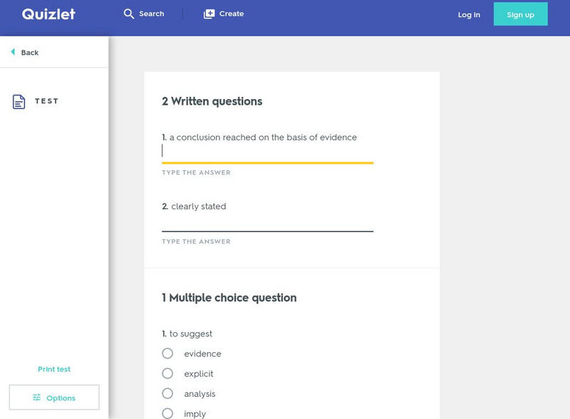 Quizlet: 8th Grade Evidence/inference Test Unknown Type Quizlet: 8th Grade Evidence/inference Test Unknown Type