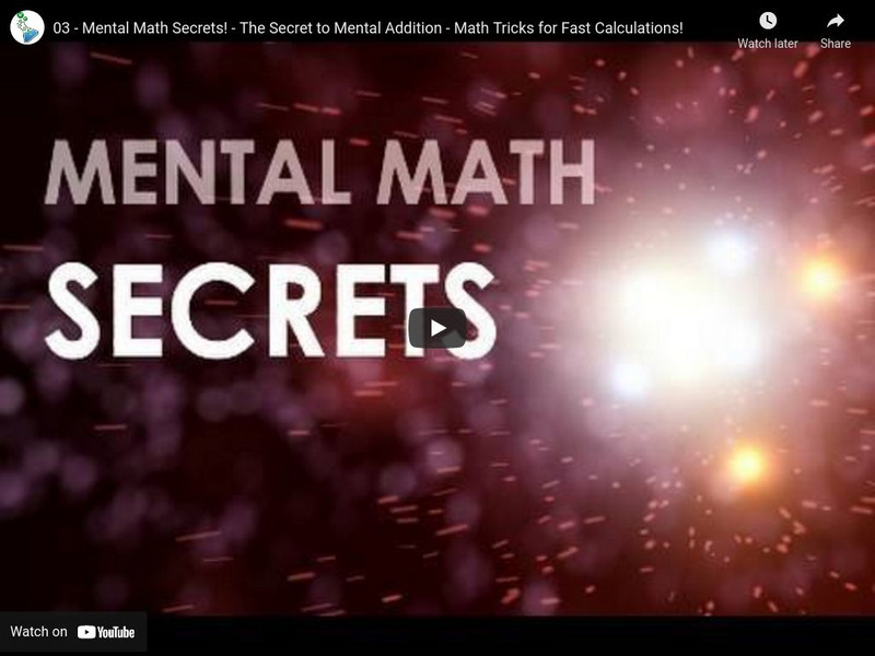 Math Tutor Dvd: Mental Math Secrets! The Secret to Mental Addition Instructional Video Math Tutor Dvd: Mental Math Secrets! The Secret to Mental Addition Instructional Video