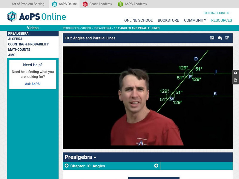 Art of Problem Solving: Angles and Parallel Lines Instructional Video Art of Problem Solving: Angles and Parallel Lines Instructional Video