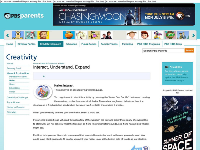 Pbs Parents: Creativity Haiku Website Pbs Parents: Creativity Haiku Website
