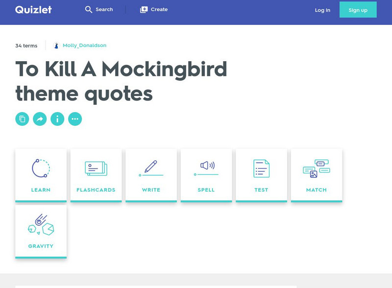 Quizlet: To Kill a Mockingbird Theme Quotes Interactive