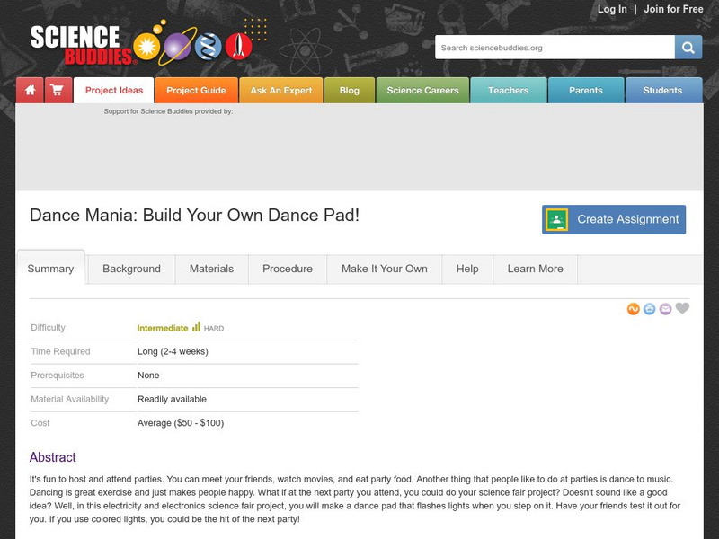 Science Buddies: Dance Mania: Build Your Own Dance Pad! Activity