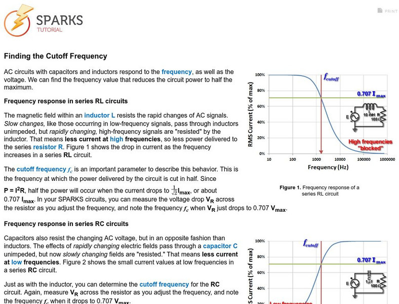 Concord Consortium: Sparks Tutorial: Finding the Cutoff Frequency eBook Concord Consortium: Sparks Tutorial: Finding the Cutoff Frequency eBook