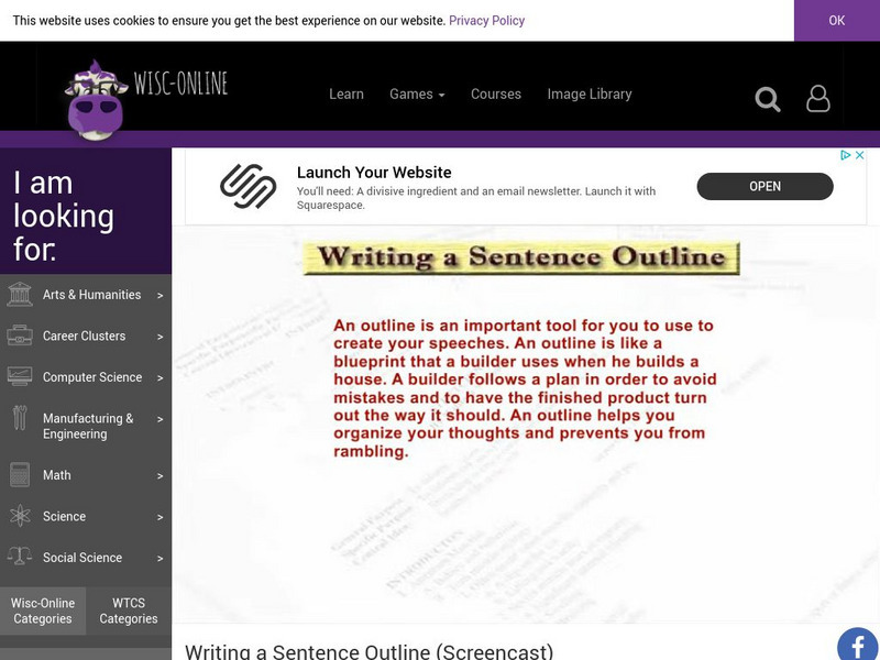 Wisc Online: Writing a Sentence Outline Unit Plan Wisc Online: Writing a Sentence Outline Unit Plan