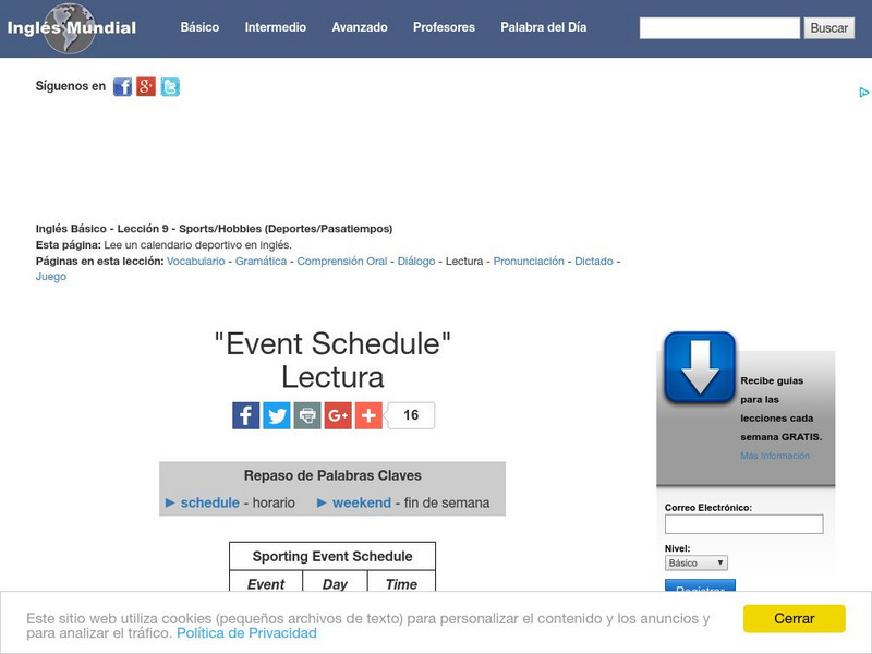 Ingles Mundial: Sports &Hobbies (Telling Time) Unit Plan Ingles Mundial: Sports &Hobbies (Telling Time) Unit Plan