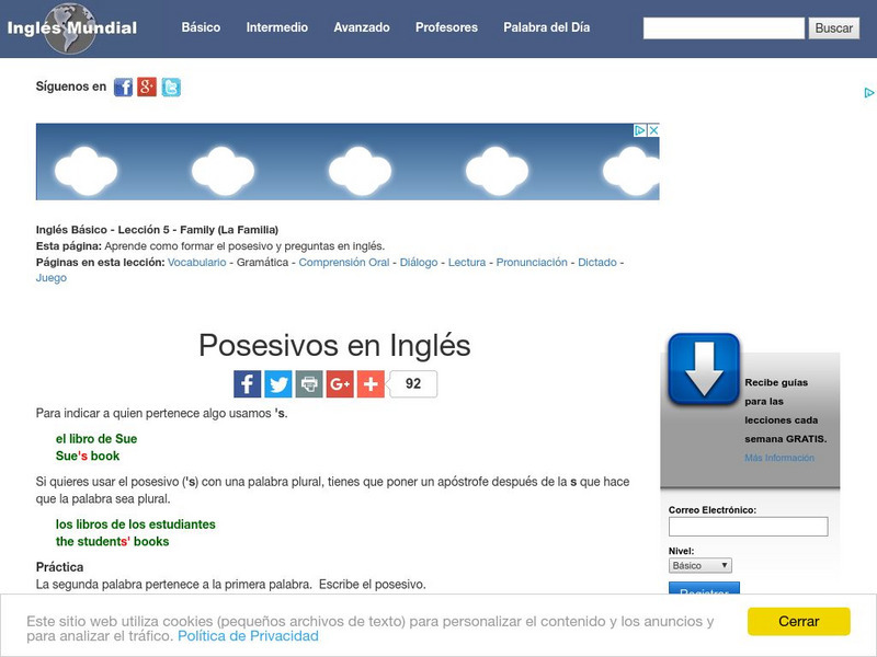 Ingles Mundial: Family (La Familia): Possessives Unit Plan Ingles Mundial: Family (La Familia): Possessives Unit Plan