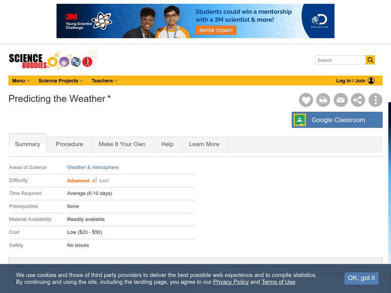 Science Buddies: Predicting the Weather Activity Science Buddies: Predicting the Weather Activity