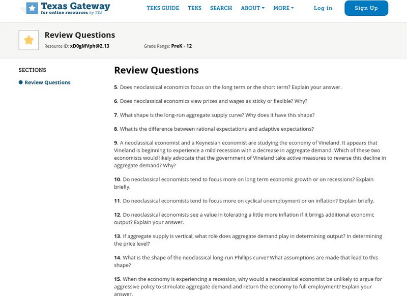Texas Gateway: Chapter 12: Neoclassical Perspective: Review Questions Unknown Type Texas Gateway: Chapter 12: Neoclassical Perspective: Review Questions Unknown Type