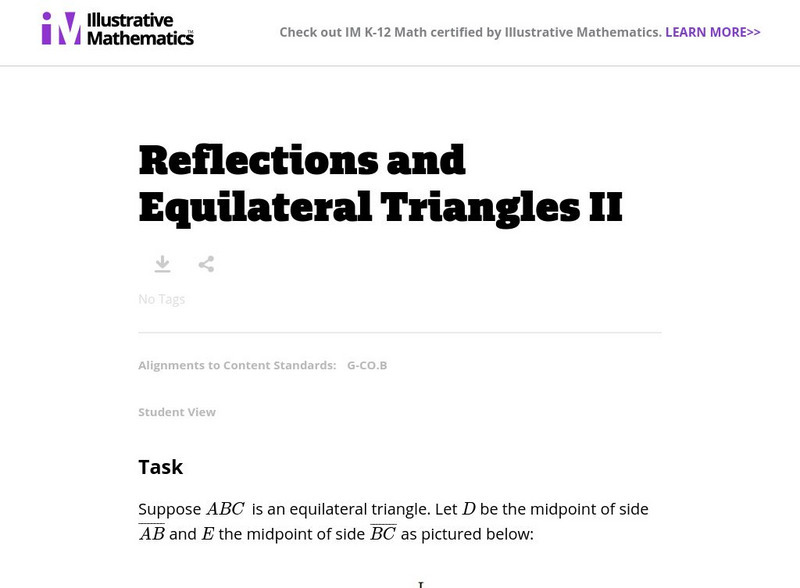 Illustrative Mathematics: g.co Reflections and Equilateral Triangles Ii Lesson Plan Illustrative Mathematics: g.co Reflections and Equilateral Triangles Ii Lesson Plan