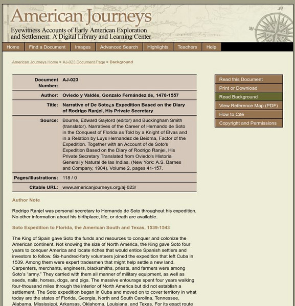 American Journeys: Narrative of De Soto's Expedition Primary American Journeys: Narrative of De Soto's Expedition Primary