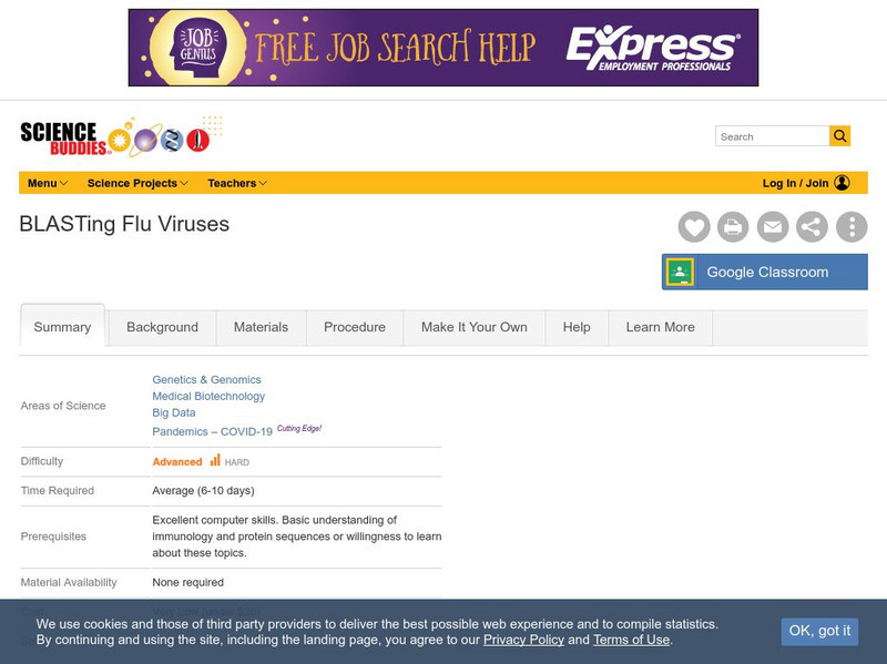 Science Buddies: Blas Ting Flu Viruses Activity Science Buddies: Blas Ting Flu Viruses Activity
