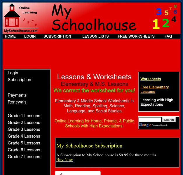 My Schoolhouse Interactive Learning Unit Plan My Schoolhouse Interactive Learning Unit Plan