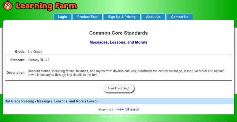 Learning Farm 3rd Grade Reading Messages, Lessons, and Morals Lesson Unit Plan Learning Farm 3rd Grade Reading Messages, Lessons, and Morals Lesson Unit Plan
