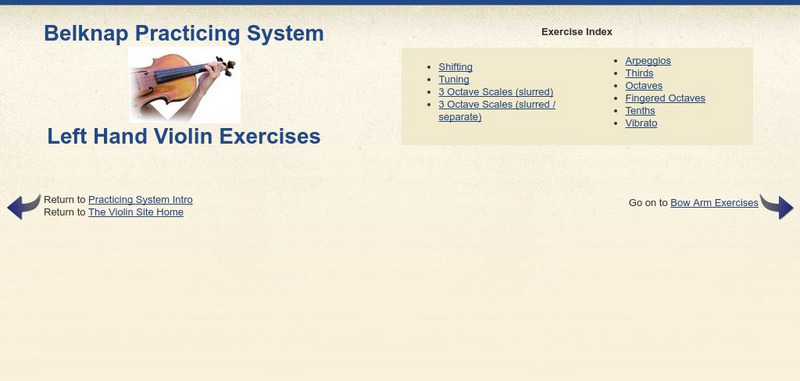 The Violin Site: Left Hand Violin Exercises Unit Plan The Violin Site: Left Hand Violin Exercises Unit Plan