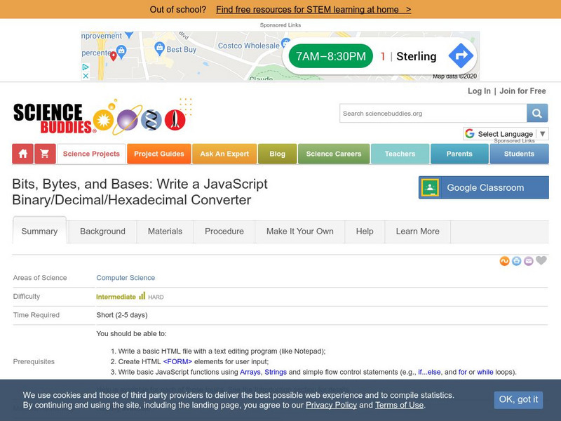 Science Buddies: Write a Java Script Binary/decimal/hexadecimal Converter Activity Science Buddies: Write a Java Script Binary/decimal/hexadecimal Converter Activity