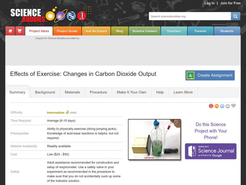 Science Buddies: Effects of Exercise: Changes in Carbon Dioxide Output Activity Science Buddies: Effects of Exercise: Changes in Carbon Dioxide Output Activity