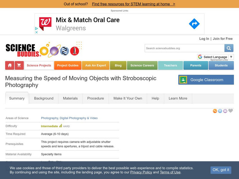 Science Buddies: Measuring Speed of Moving Objects With Stroboscopic Photography Activity Science Buddies: Measuring Speed of Moving Objects With Stroboscopic Photography Activity