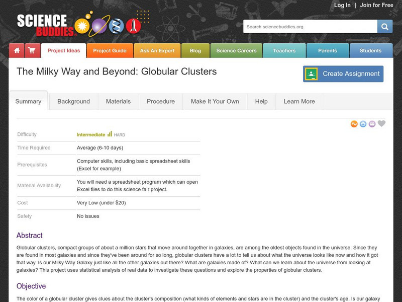 Science Buddies: The Milky Way and Beyond: Globular Clusters Activity Science Buddies: The Milky Way and Beyond: Globular Clusters Activity