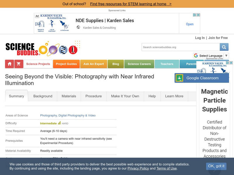 Science Buddies: Photography With Near Infrared Illumination Activity Science Buddies: Photography With Near Infrared Illumination Activity