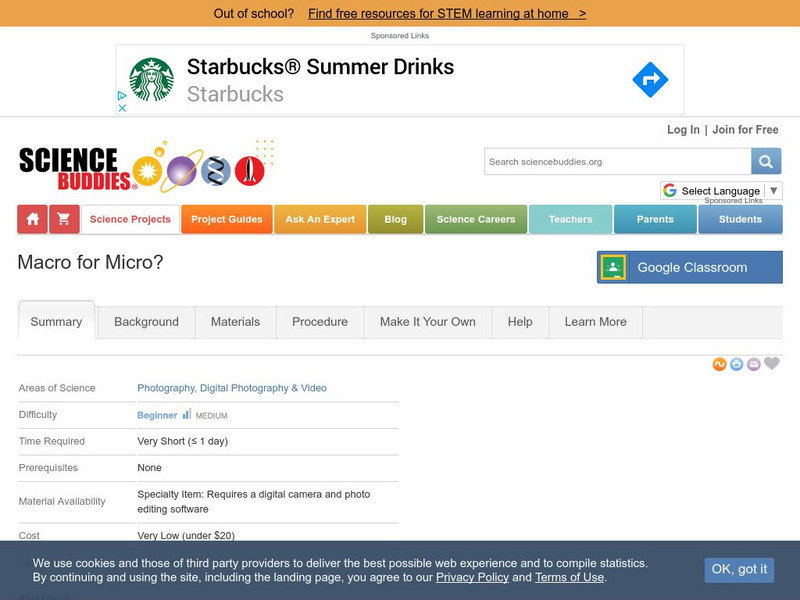 Science Buddies: Macro for Micro? Activity Science Buddies: Macro for Micro? Activity