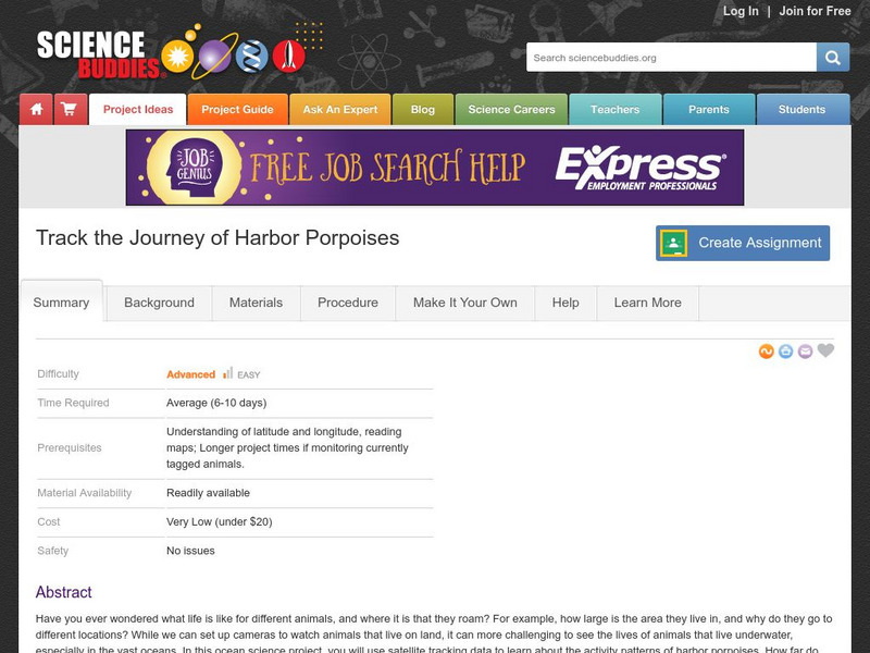 Science Buddies: Harbor Porpoise Movement Activity Science Buddies: Harbor Porpoise Movement Activity