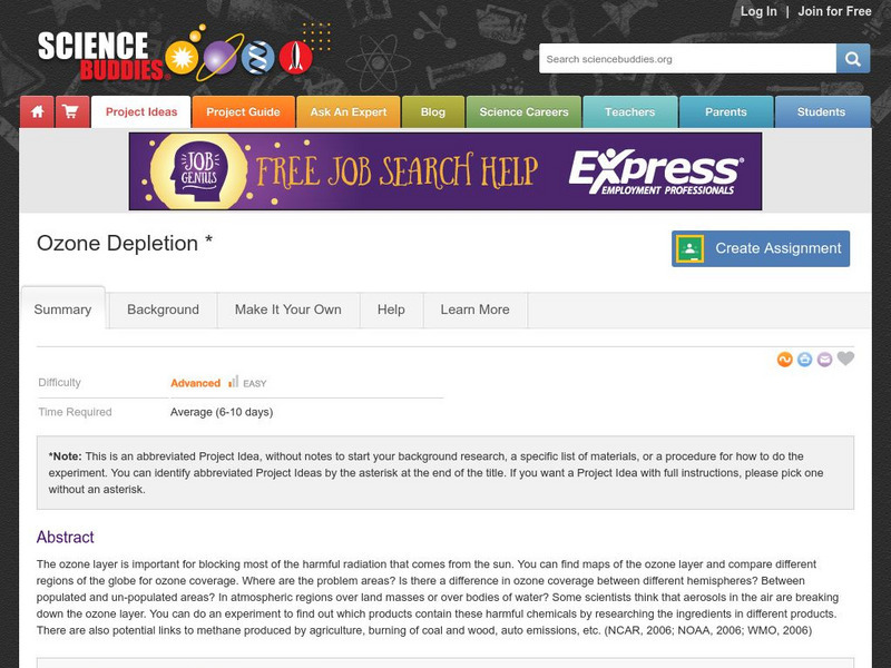 Science Buddies: Ozone Depletion Activity Science Buddies: Ozone Depletion Activity