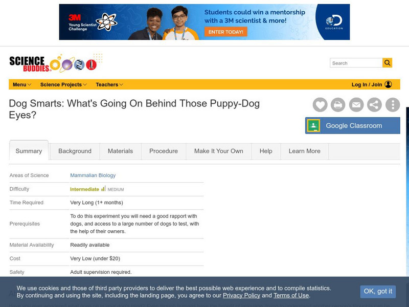 Science Buddies: Dog Smarts: What's Going on Behind Those Puppy Dog Eyes? Activity Science Buddies: Dog Smarts: What's Going on Behind Those Puppy Dog Eyes? Activity