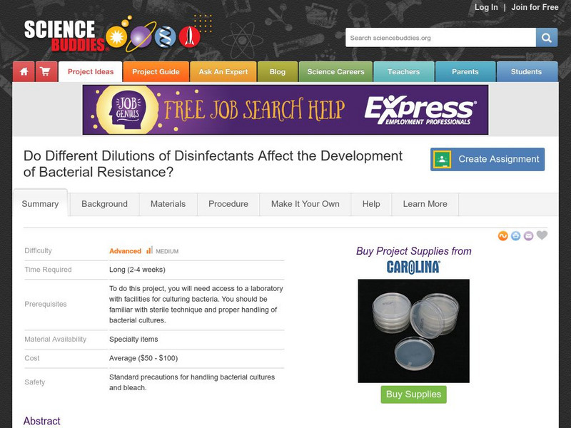 Science Buddies: Do Dilutions of Disinfectants Affect Bacterial Resistance? Activity Science Buddies: Do Dilutions of Disinfectants Affect Bacterial Resistance? Activity