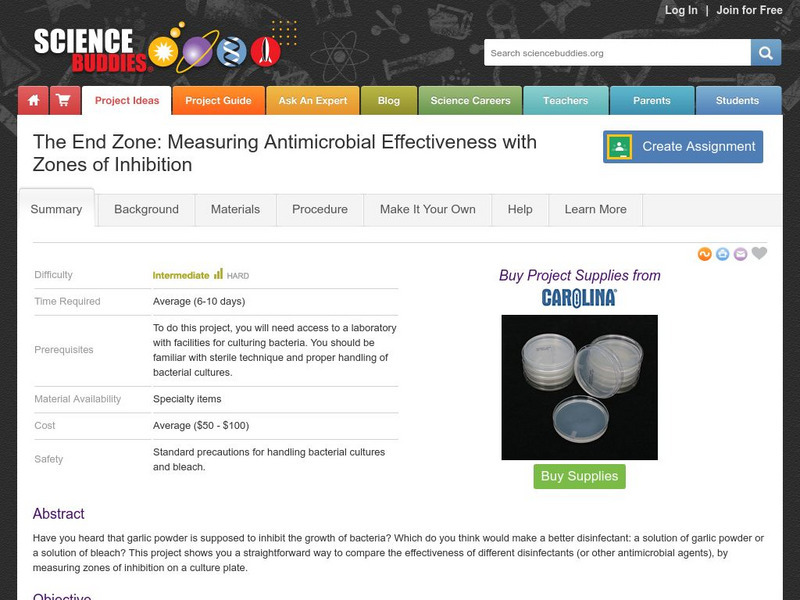Science Buddies: The End Zone: Measuring Antimicrobial Effectiveness Activity Science Buddies: The End Zone: Measuring Antimicrobial Effectiveness Activity