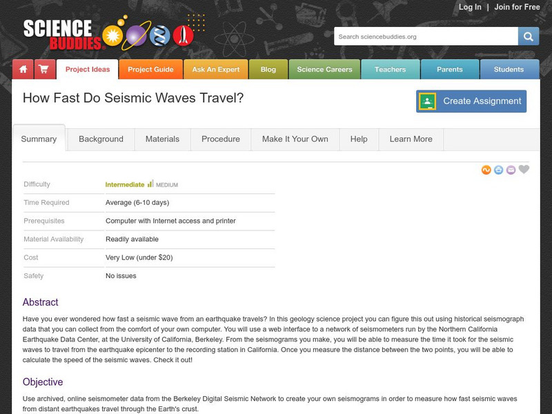 Science Buddies: How Fast Do Seismic Waves Travel? Activity Science Buddies: How Fast Do Seismic Waves Travel? Activity