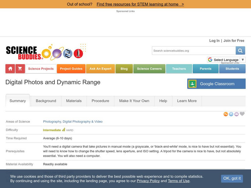 Science Buddies: Digital Photos and Dynamic Range Activity Science Buddies: Digital Photos and Dynamic Range Activity