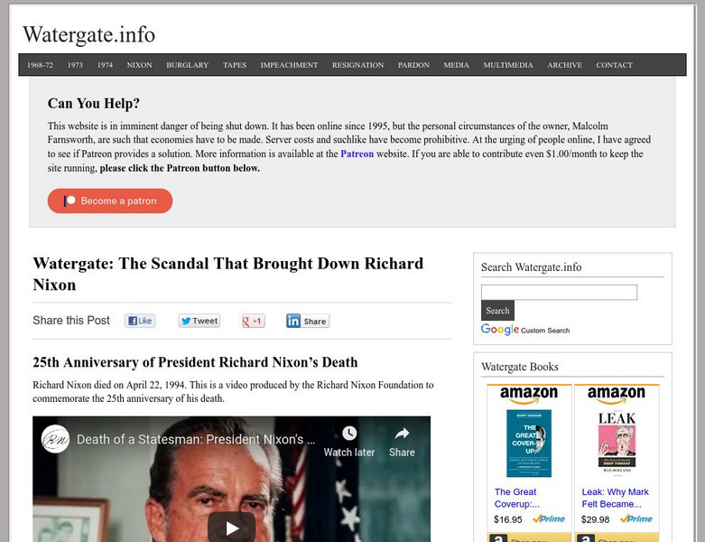 Watergate.info: The Scandal That Destroyed Nixon Website Watergate.info: The Scandal That Destroyed Nixon Website