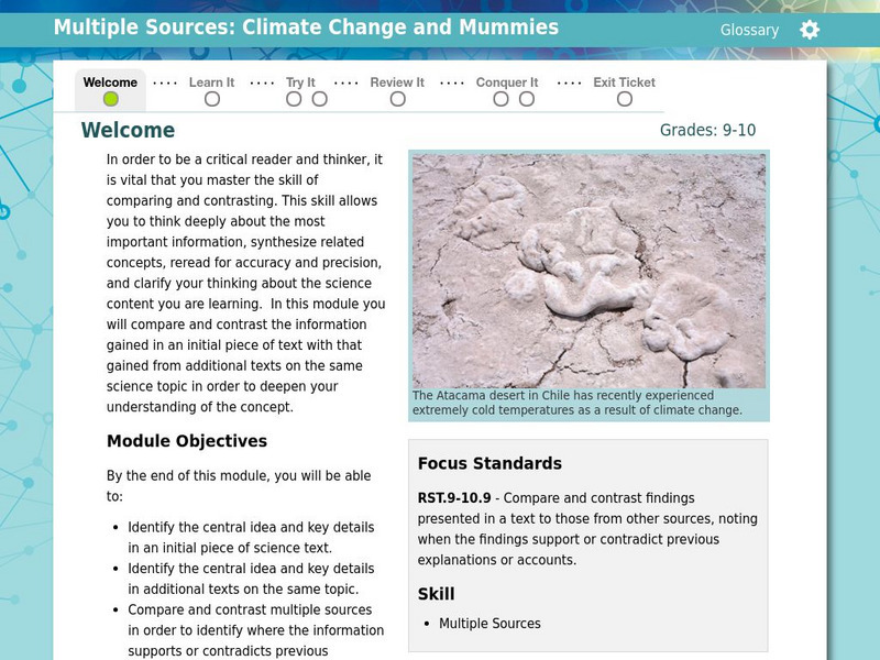 Thinkport: Multiple Sources: Climate Change and Mummies Unit Plan Thinkport: Multiple Sources: Climate Change and Mummies Unit Plan
